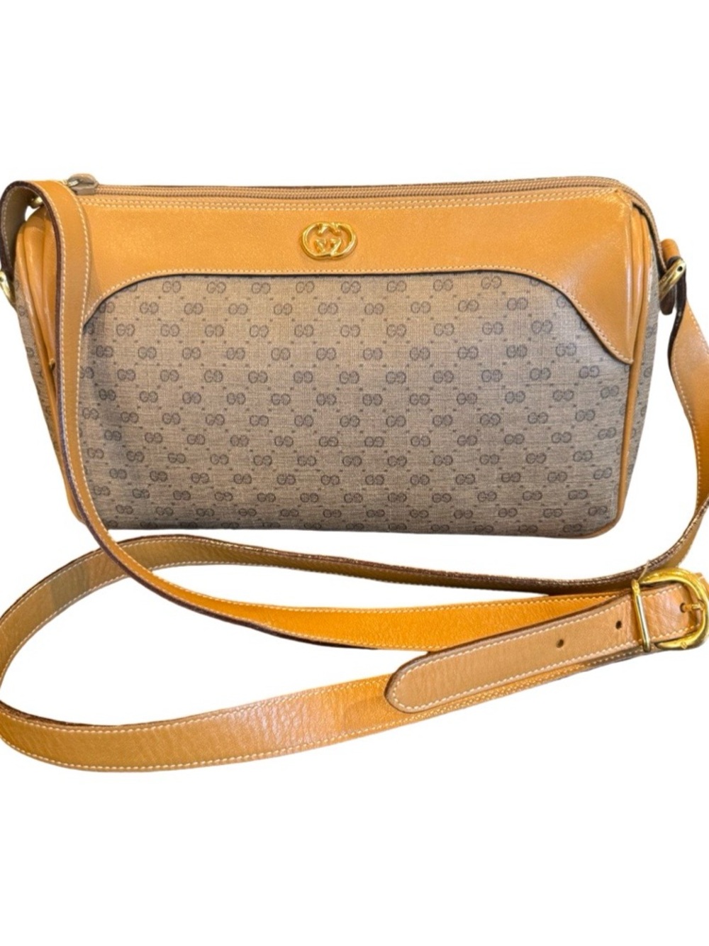 Gucci Brown/Tan Micro GG Canvas and Leather Crossbody Bag - Picture 3 of 17